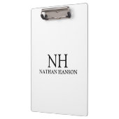 Eenvoudig zwart-wit monogram Modern Klembord (Links)