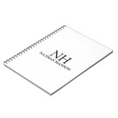 Eenvoudig zwart-wit monogram Modern Notitieboek (Linkerzijde)