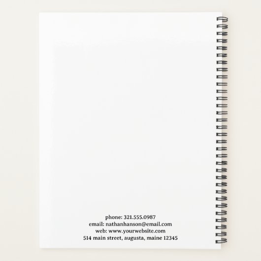 Eenvoudig zwart-wit monogram Modern Planner (Achterkant)