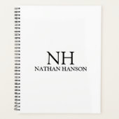 Eenvoudig zwart-wit monogram Modern Planner (Voorkant)