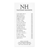 Eenvoudig zwart-wit monogram Modern Reclamekaart (Voorkant)