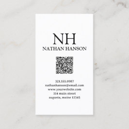 Eenvoudig zwart-wit monogram Modern Visitekaartje