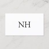 Eenvoudig zwart-wit monogram Modern Visitekaartje (Achterkant)