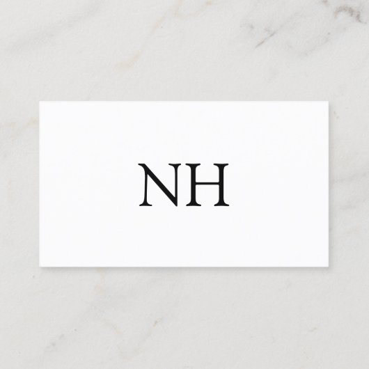 Eenvoudig zwart-wit monogram Modern Visitekaartje (Achterkant)