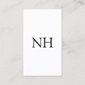 Eenvoudig zwart-wit monogram Modern Visitekaartje (Achterkant)