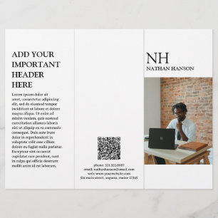 Eenvoudig zwart-wit monogram moderne brochure