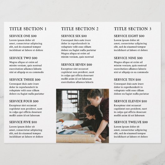 Eenvoudig zwart-wit monogram moderne brochure (Achterkant)