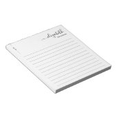 Eenvoudig zwart-wit monogram notitieblok (Schuin)