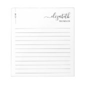 Eenvoudig zwart-wit monogram notitieblok (Voorkant)