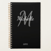 Eenvoudig zwart-wit monogram planner (Voorkant)