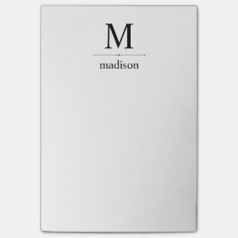 Eenvoudig zwart-wit monogram post-it® notes