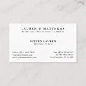 Eenvoudig zwart-wit Monogram Professional Visitekaartje (Achterkant)