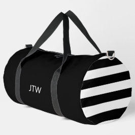 Eenvoudig zwart-wit Monogram Stripes Patroon Plunjezak
