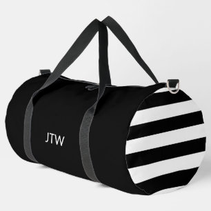 Eenvoudig zwart-wit Monogram Stripes Patroon Plunjezak