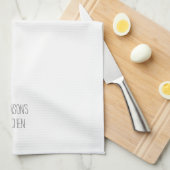 Eenvoudig zwart-wit monogram van de douanenaam theedoek (Quarter Fold)