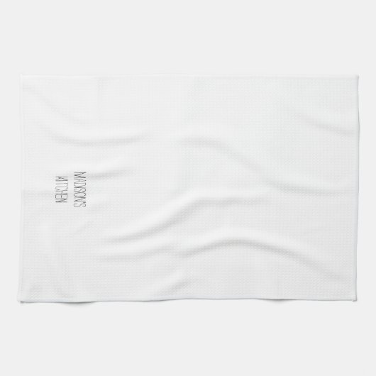 Eenvoudig zwart-wit monogram van de douanenaam theedoek (Horizontaal)