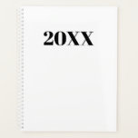 Eenvoudig zwart-wit monogram van het moderne typog planner<br><div class="desc">Minimalistische zwarte en witte moderne typografie op maat van eenvoudige elegante Planner. De zwarte serif van de douane tekst, witte stevige vlakke achtergrond. U kunt het met jouw naam, initialen, monogram, jaar, enz. personaliseren of enkel de tekst schrappen, en de stevige duidelijke witte kleur verlaten.</div>