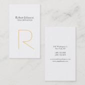 Eenvoudig zwart-wit monogram Visitekaartje (Voorkant / Achterkant)