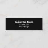 Eenvoudig Zwart-wit Naam Bericht Telefoonnummer Mini Visitekaartje (Voorkant)