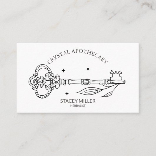 Eenvoudig zwart-wit New age apathecary Business Visitekaartje (Voorkant)