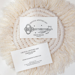 Eenvoudig zwart-wit New age apathecary Business Visitekaartje