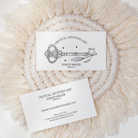 Eenvoudig zwart-wit New age apathecary Business Visitekaartje