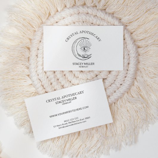 Eenvoudig zwart-wit New age Apothecary Visitekaartje