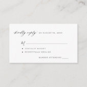 Eenvoudig zwart-wit om het huwelijk RSVP opnieuw a Informatiekaartje (Voorkant)