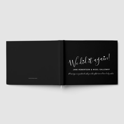 Eenvoudig zwart wit, op maat gesneden bruiloft gastenboek (Volledig)