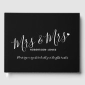 Eenvoudig zwart wit, op maat gesneden, huwelijk gastenboek (Voorkant)