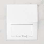 Eenvoudig zwart-wit op maat plaatskaartje (Buitenkant ongevouwen)