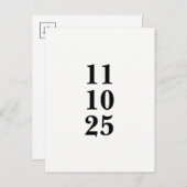 Eenvoudig zwart-wit op te slaan de datum briefkaar aankondigingskaart (Voorkant / Achterkant)