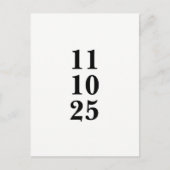 Eenvoudig zwart-wit op te slaan de datum briefkaar aankondigingskaart (Voorkant)