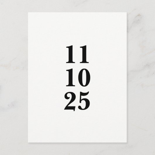 Eenvoudig zwart-wit op te slaan de datum briefkaar aankondigingskaart (Voorkant)