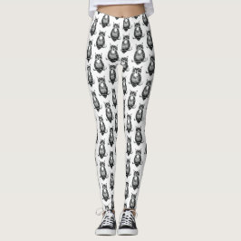 Eenvoudig zwart-wit ovendpatroon leggings