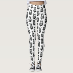 Eenvoudig zwart-wit ovendpatroon leggings