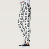 Eenvoudig zwart-wit ovendpatroon leggings (Links)