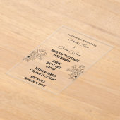 Eenvoudig zwart-wit overlay fotohuwelijk acryl uitnodigingen (Laagn)