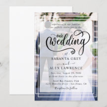 Eenvoudig zwart-wit overlay fotohuwelijk