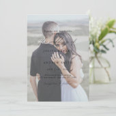 Eenvoudig zwart-wit overlay fotohuwelijk kaart (Staand voorkant)