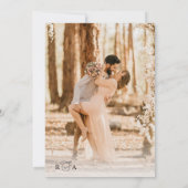 Eenvoudig zwart-wit overlay fotohuwelijk kaart (Achterkant)