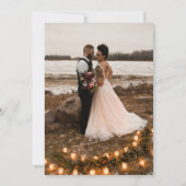 Eenvoudig zwart-wit overlay fotohuwelijk kaart (Achterkant)