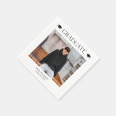 Eenvoudig zwart-wit pet foto afstuderen servet (Hoek)