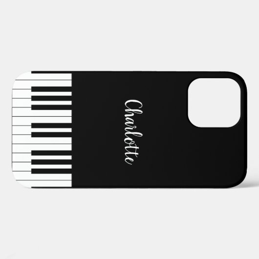 Eenvoudig zwart-wit piano-toetsenbord Case-Mate iPhone case (Achterkant (horizontaal))