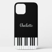 Eenvoudig zwart-wit piano-toetsenbord Case-Mate iPhone case (Achterkant)