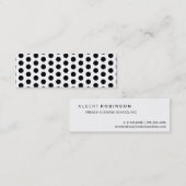 Eenvoudig zwart-wit poladots, basispatroon mini visitekaartje (Voorkant / Achterkant)