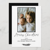 Eenvoudig zwart-wit, prettig kerstfeest, 5x7 feestdagenkaart (Voorkant / Achterkant)