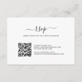 Eenvoudig zwart-wit QR-code voor foto's RSVP Kaartje (Voorkant)