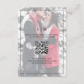 Eenvoudig zwart-wit QR-code voor foto's RSVP Kaartje (Voorkant)
