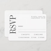 Eenvoudig zwart-wit QR-code Website Keuze uit maal RSVP Kaartje (Voorkant / Achterkant)